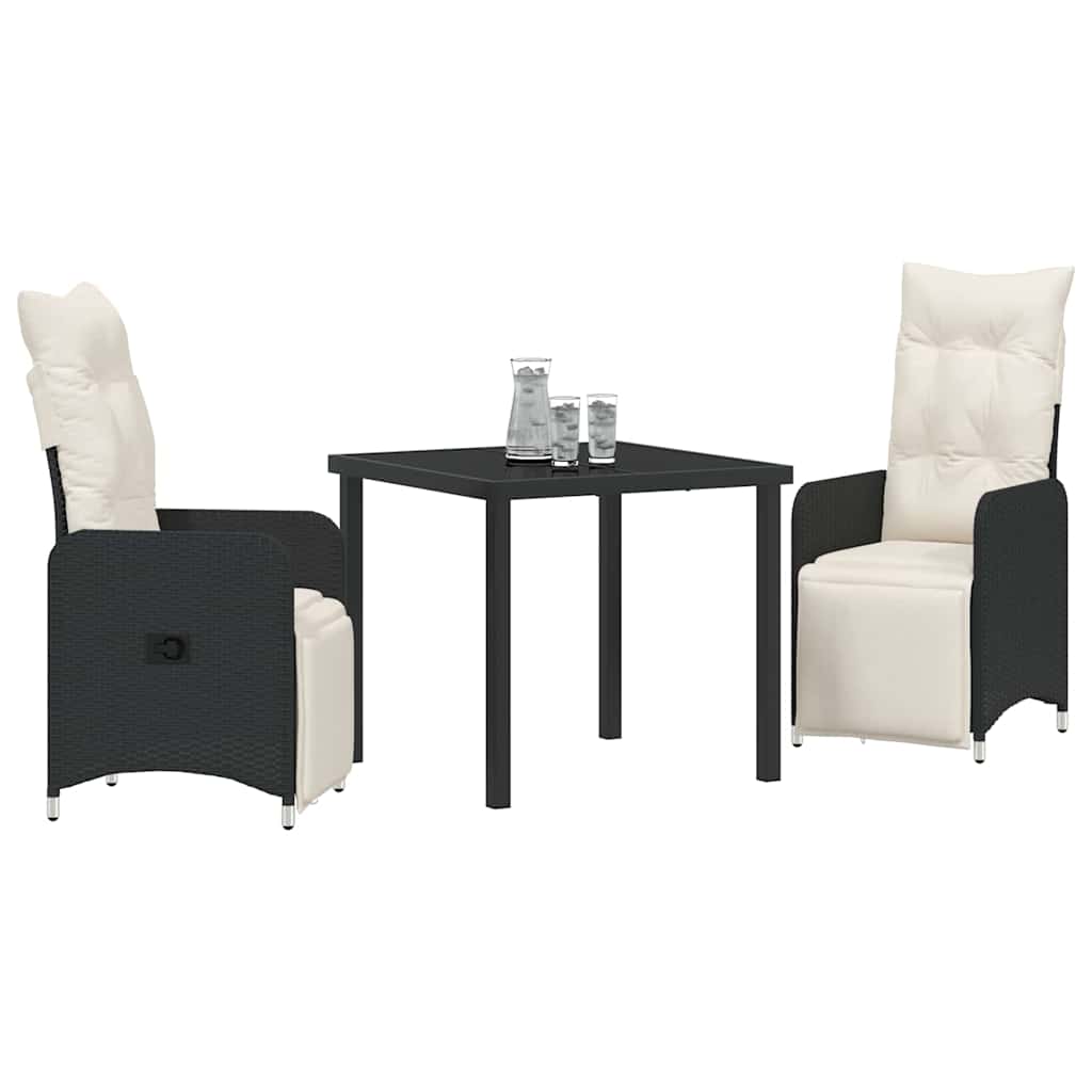 Vrtni set za objed 3 pcs Crna poliratan