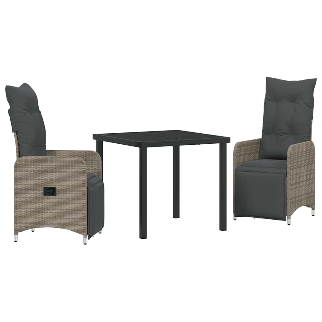 Vrtni set za objed 3 pcs Siva poliratan
