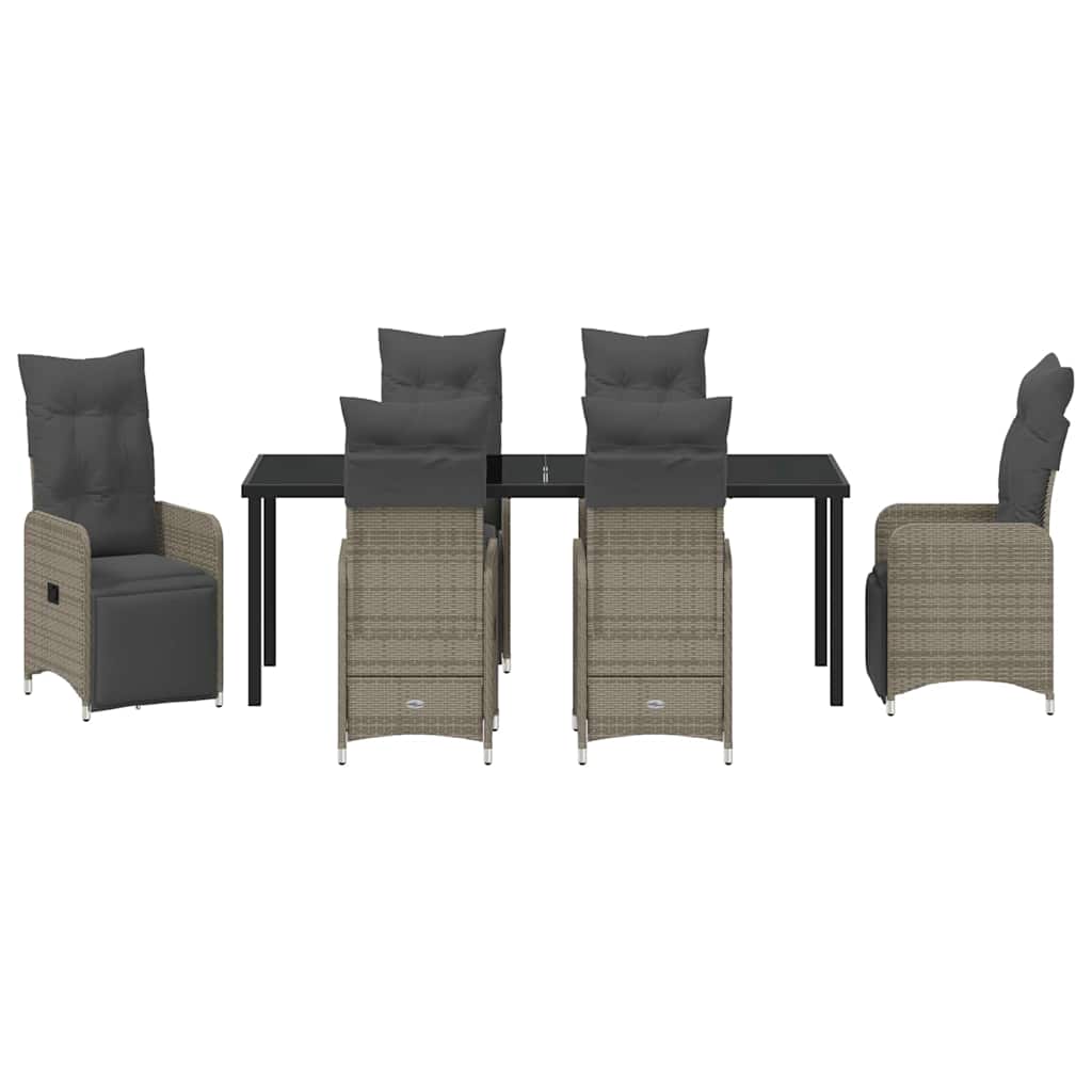Vrtni set za objed 7 pcs Siva poliratan