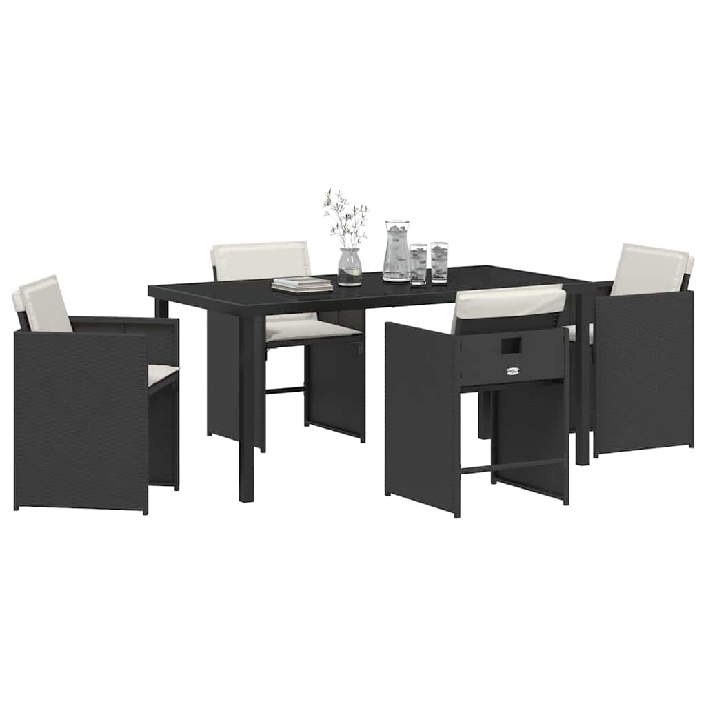 Vrtni set za objed 5 pcs Crna poliratan