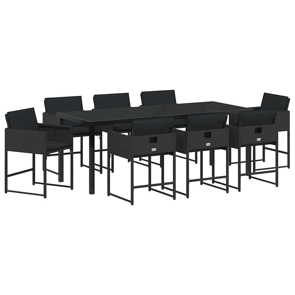 Vrtni set za objed 9 pcs Crna poliratan