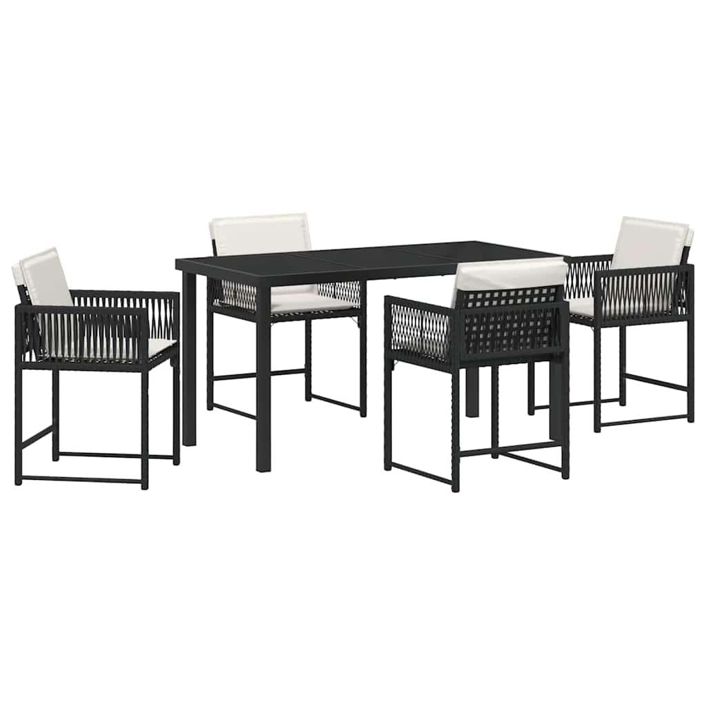 Vrtni set za objed 5 pcs Crna poliratan