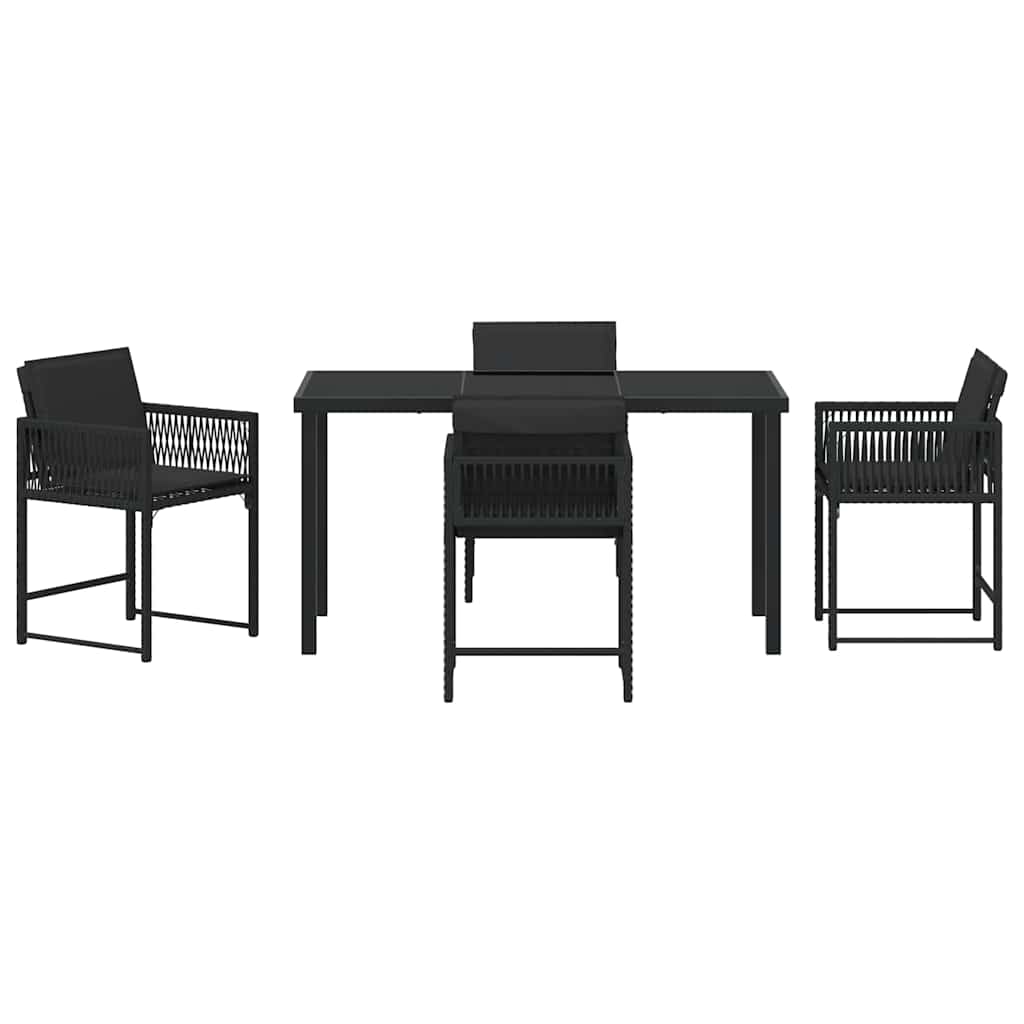 Vrtni set za objed 5 pcs Crna poliratan