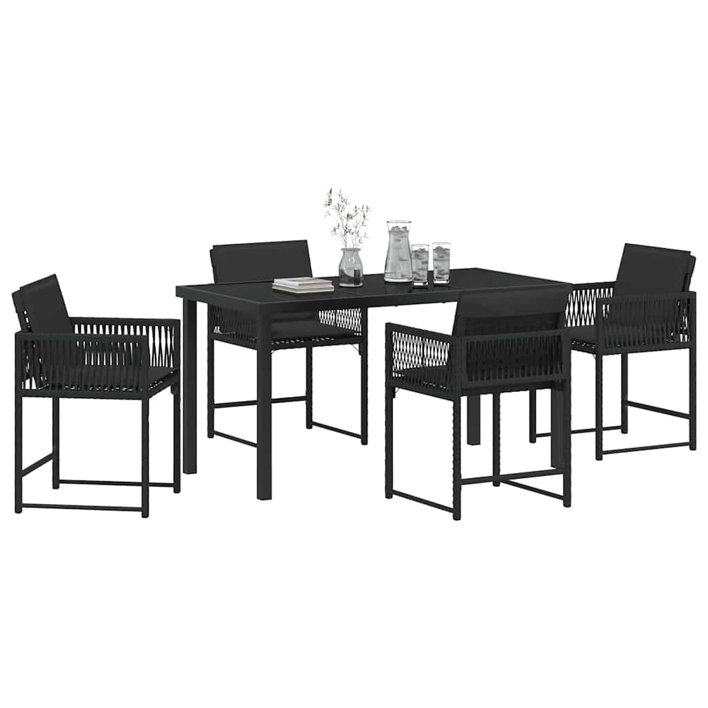 Vrtni set za objed 5 pcs Crna poliratan