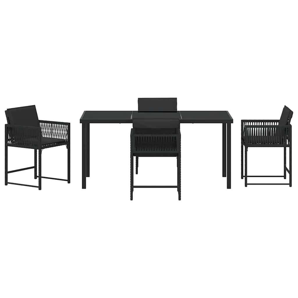 Vrtni set za objed 5 pcs Crna poliratan