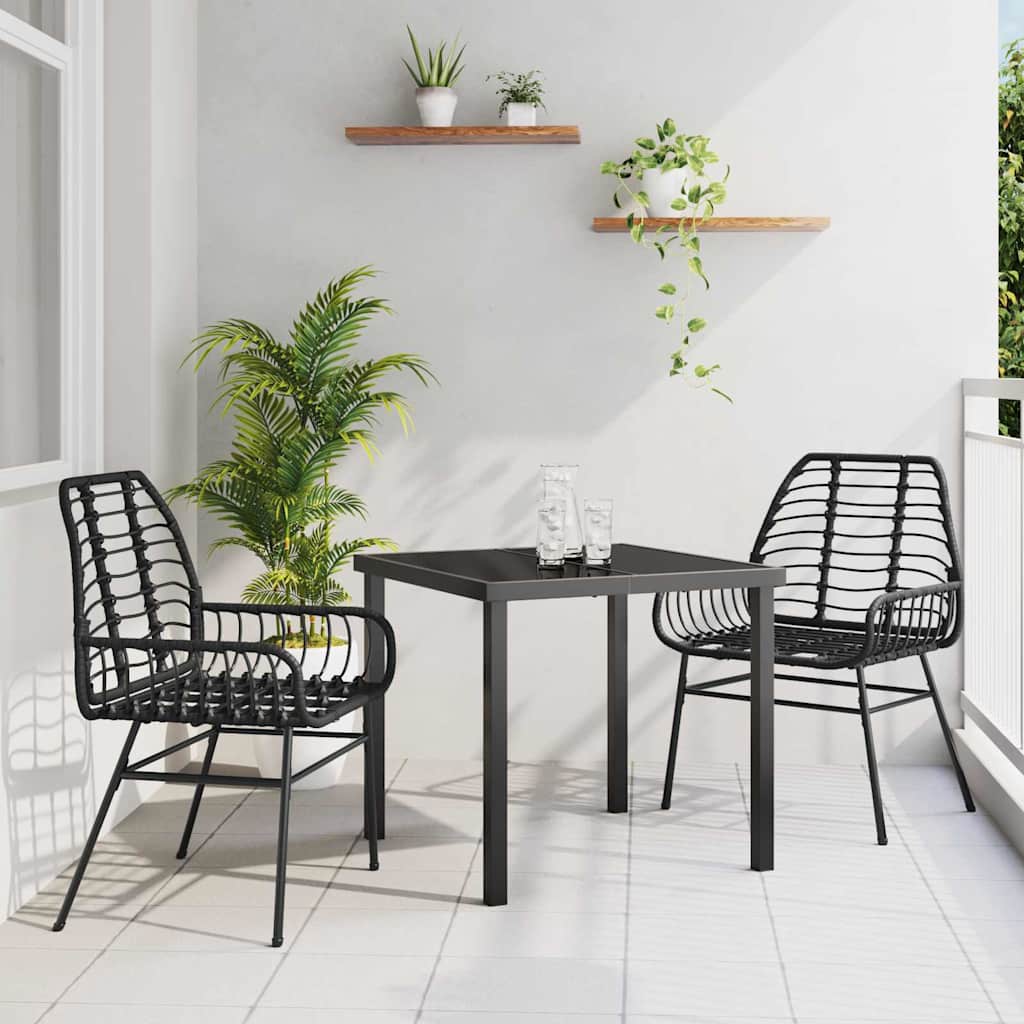 Vrtni set za objed 3 pcs Crna poliratan