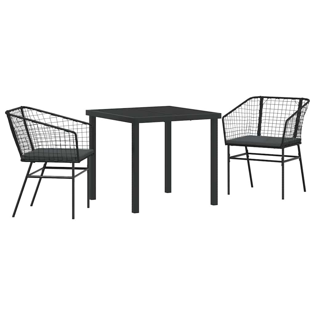 Vrtni set za objed 3 pcs Crna poliratan