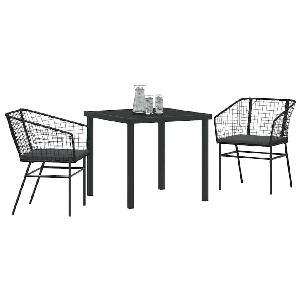 Vrtni set za objed 3 pcs Crna poliratan