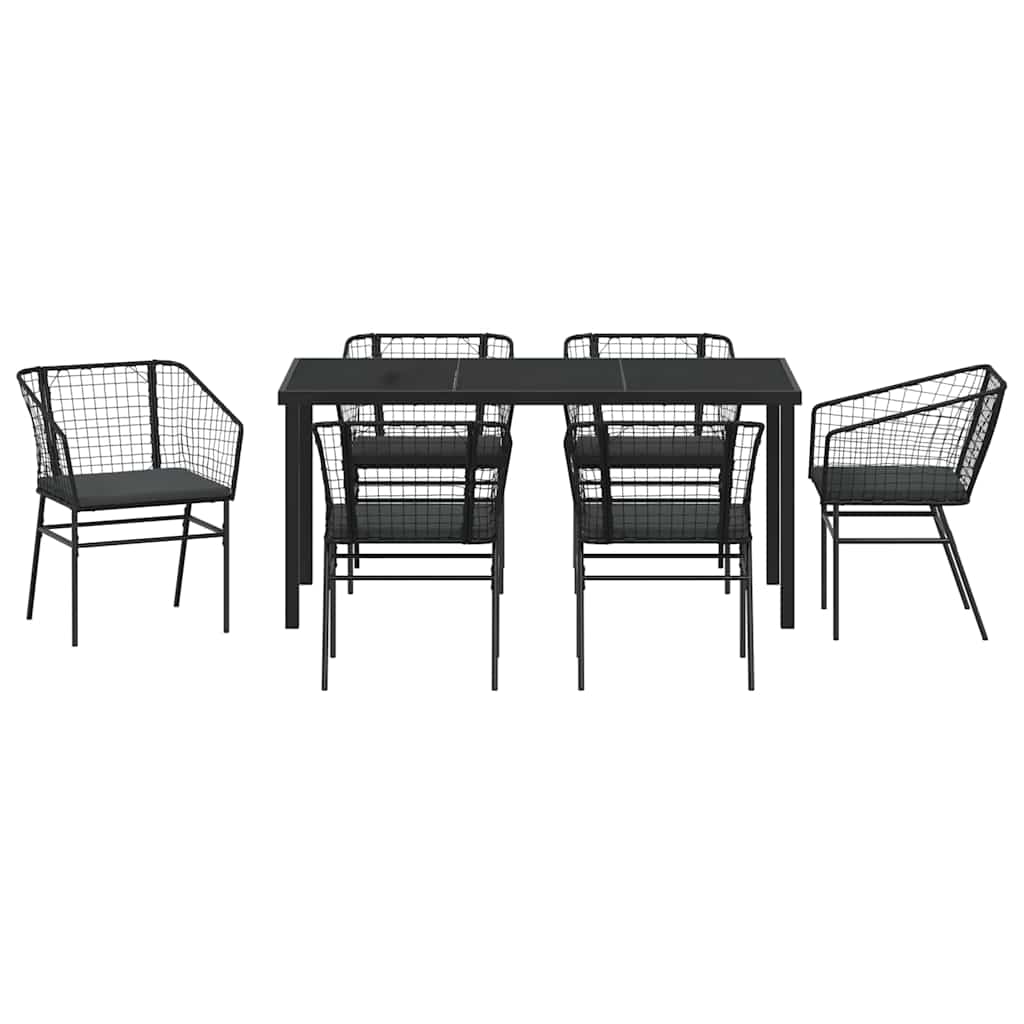 Vrtni set za objed 7 pcs Crna poliratan