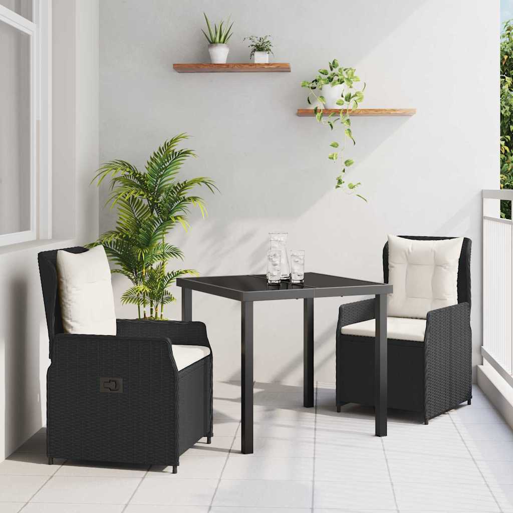 Vrtni set za objed 3 pcs Crna poliratan