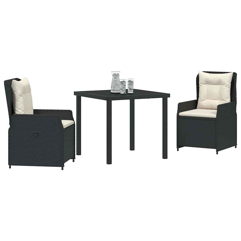 Vrtni set za objed 3 pcs Crna poliratan