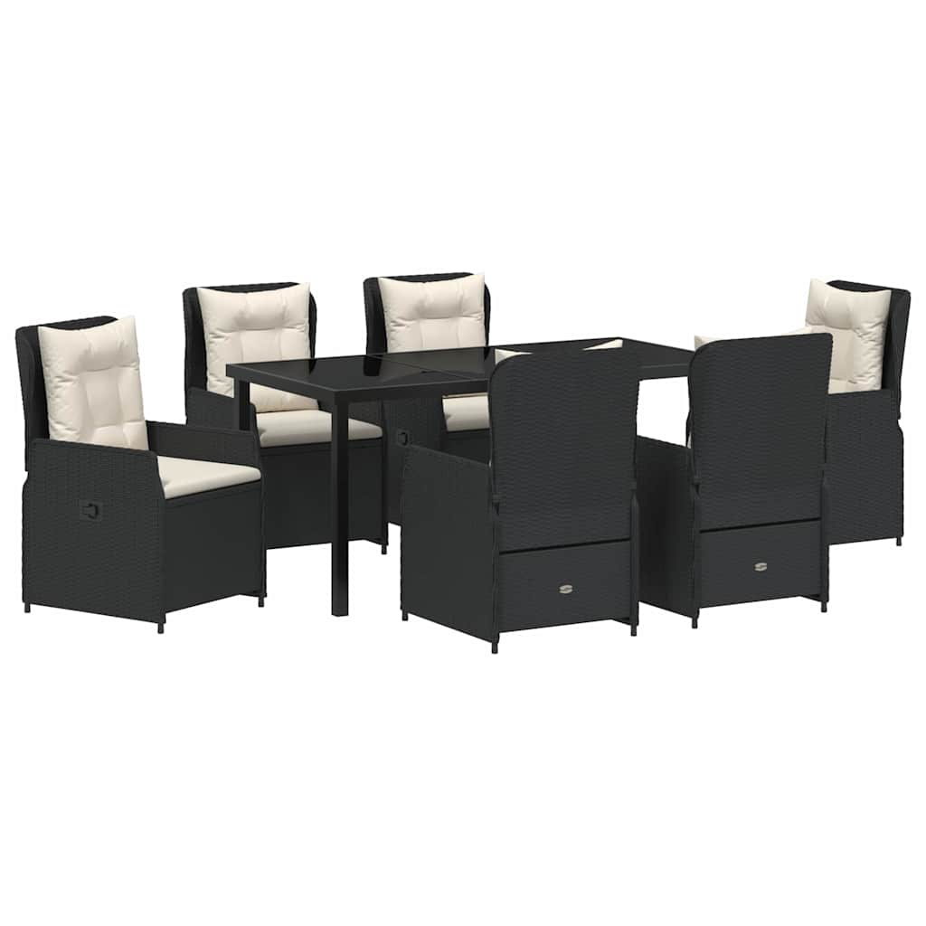 Vrtni set za objed 7 pcs Crna poliratan