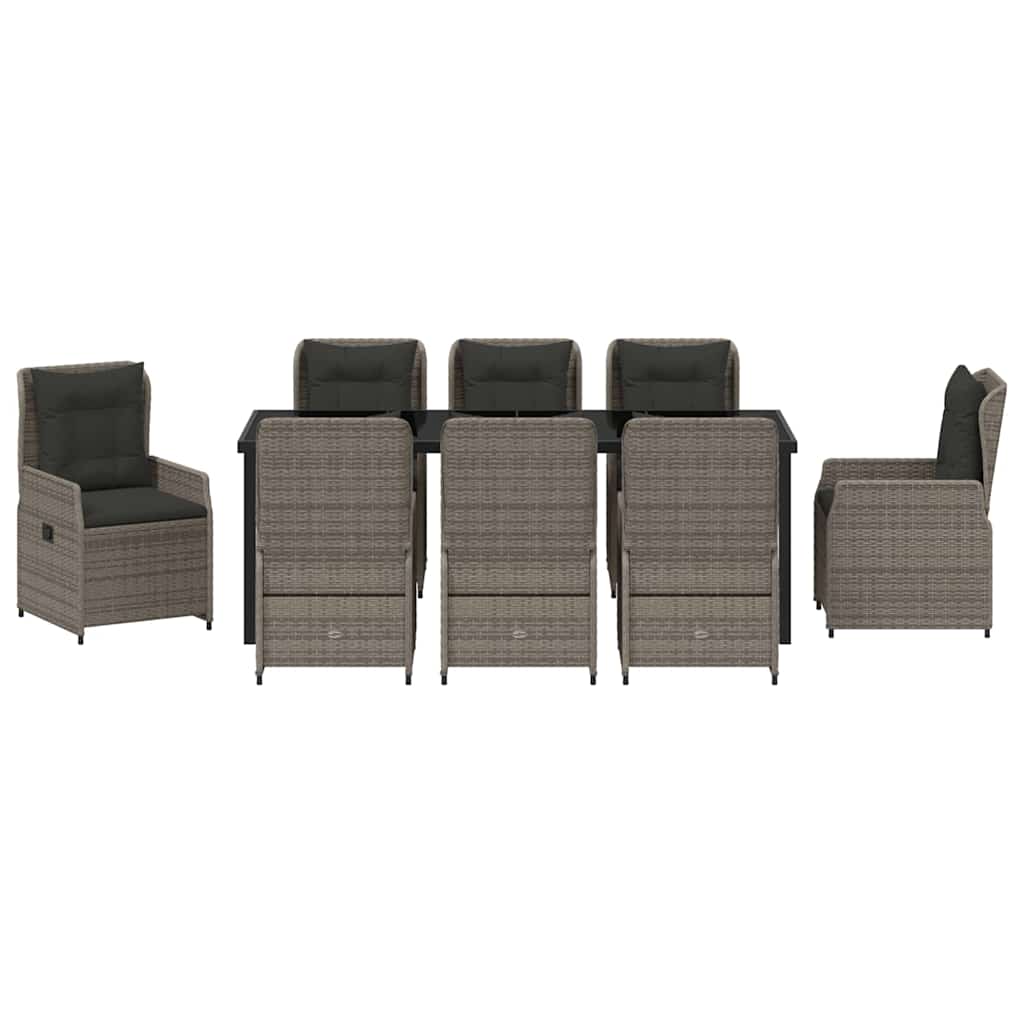 Vrtni set za objed 9 pcs Siva poliratan