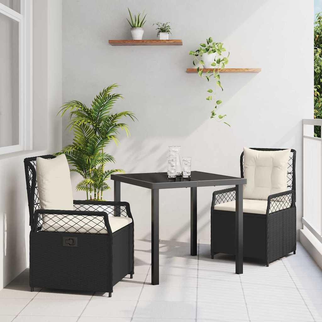 Vrtni set za objed 3 pcs Crna poliratan