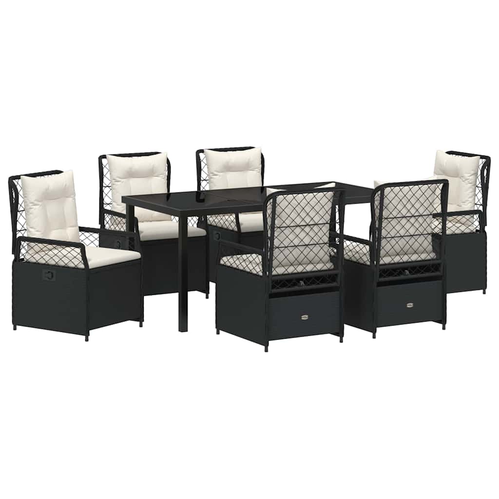 Vrtni set za objed 7 pcs Crna poliratan