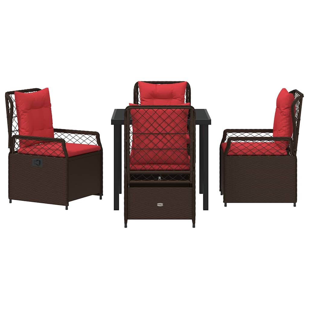 Vrtni set za objed 5 pcs Smeđa poliratan