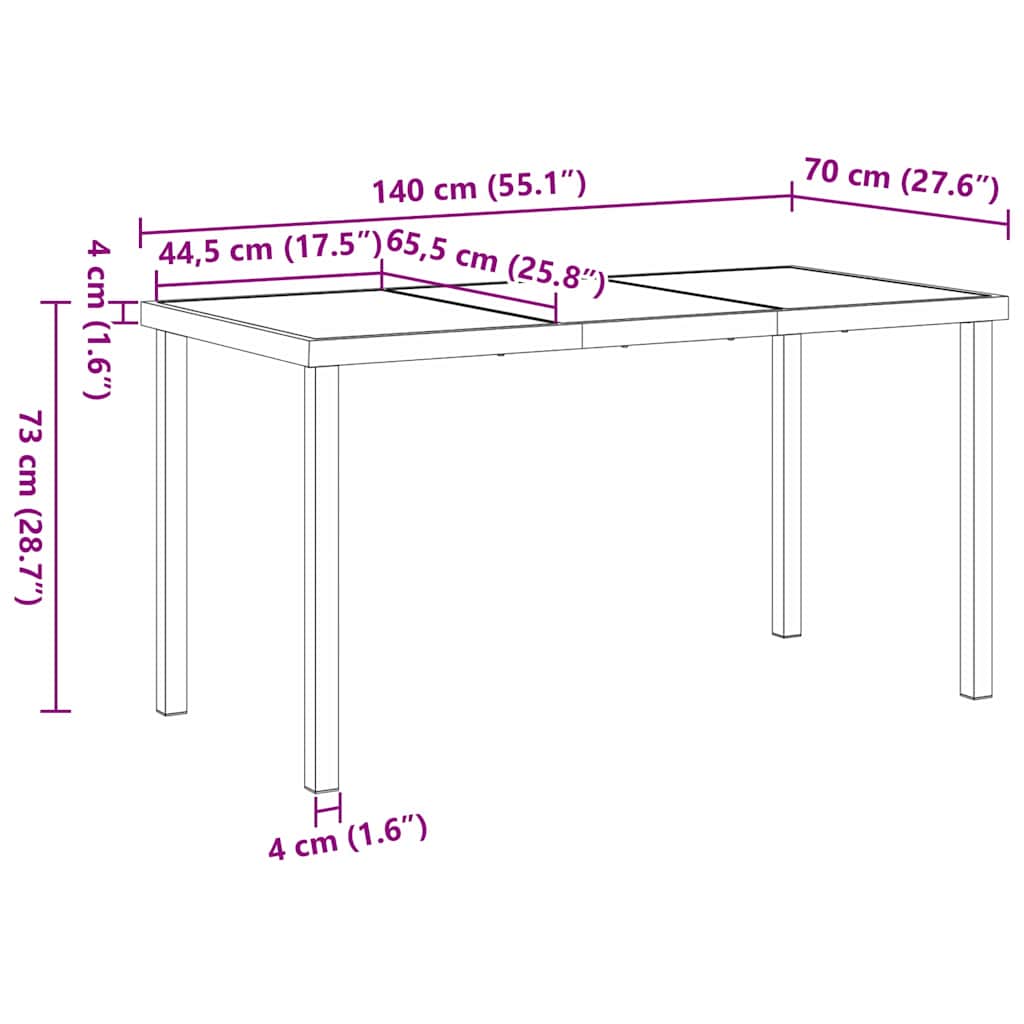Vrtni set za objed 5 pcs Siva poliratan