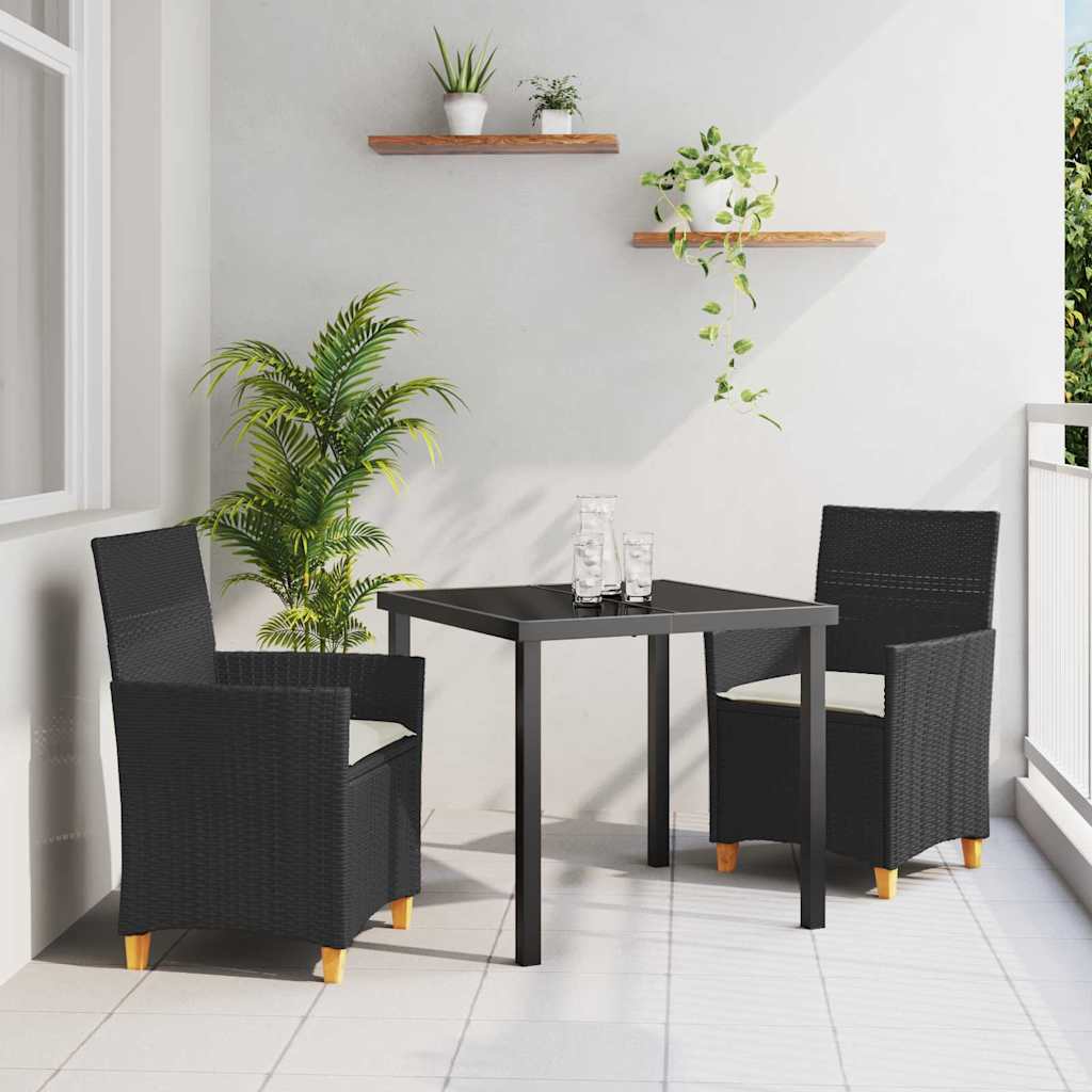 Vrtni set za objed 3 pcs Crna poliratan