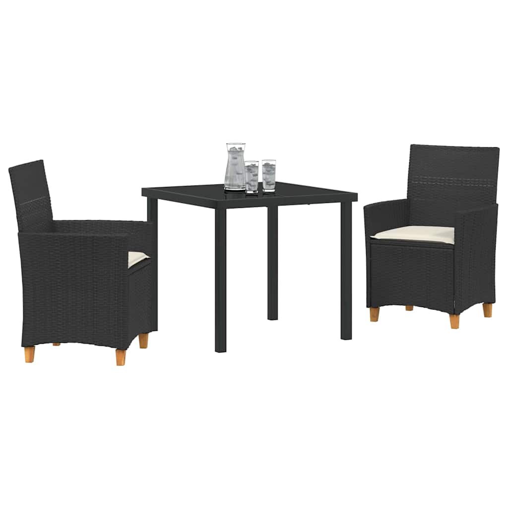 Vrtni set za objed 3 pcs Crna poliratan