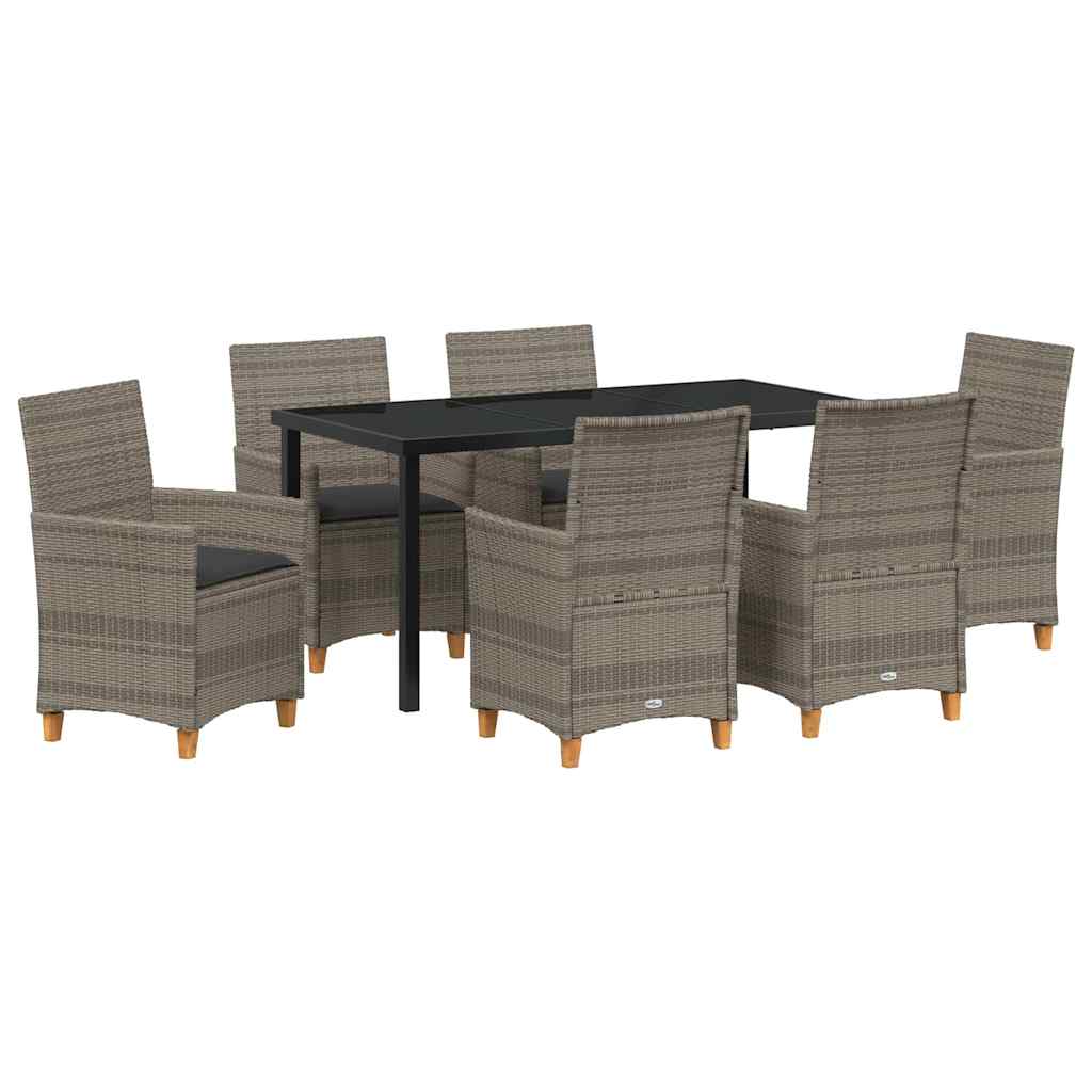 Vrtni set za objed 7 pcs Siva poliratan