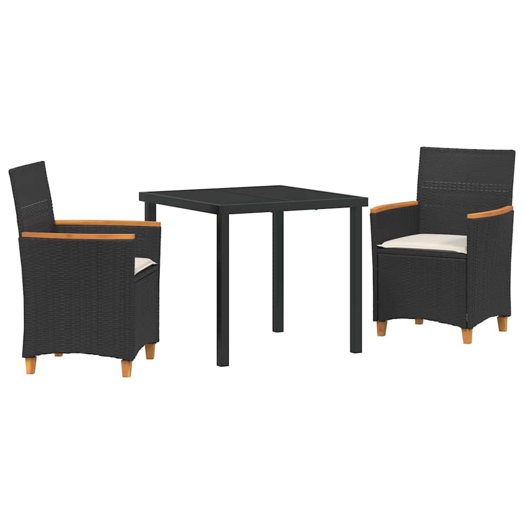 Vrtni set za objed 3 pcs Crna poliratan