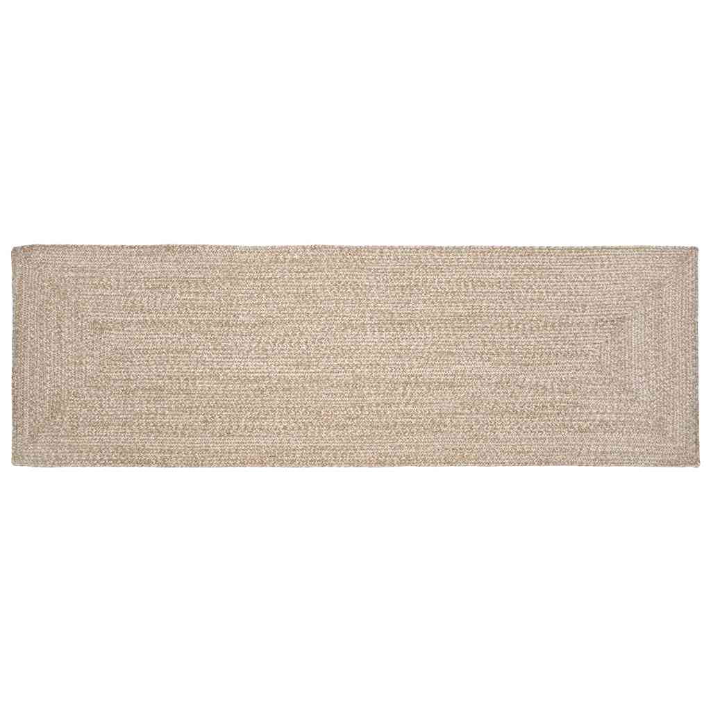 Tepisi za područja Prirodna i bijela 80 x 300 cm Juta