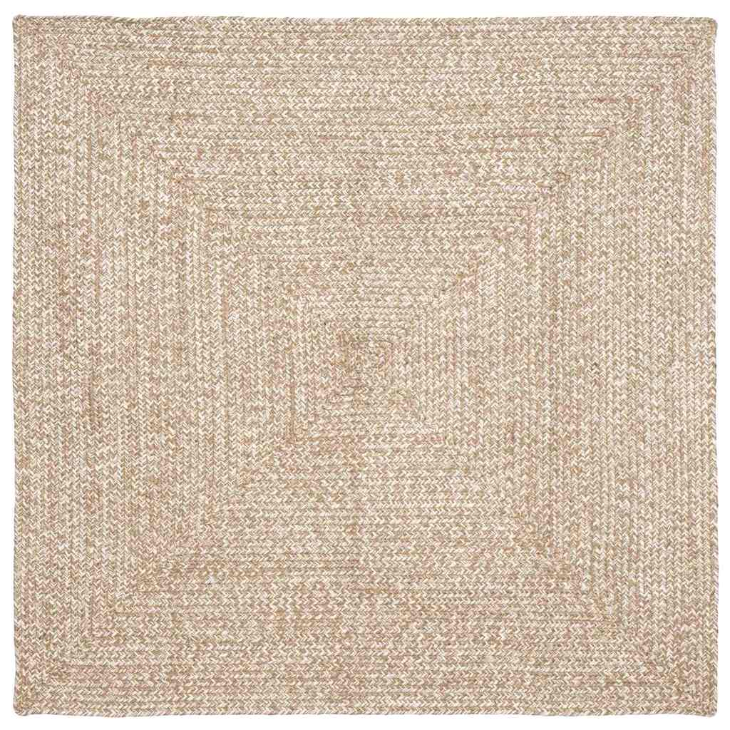 Tepisi za područja Prirodna i bijela 120 x 120 cm Juta