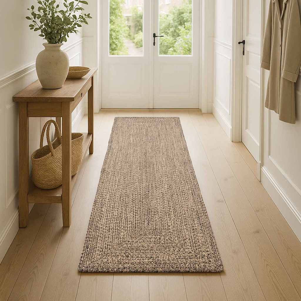 Tepisi za područja Prirodna i crna 100 x 200 cm Juta