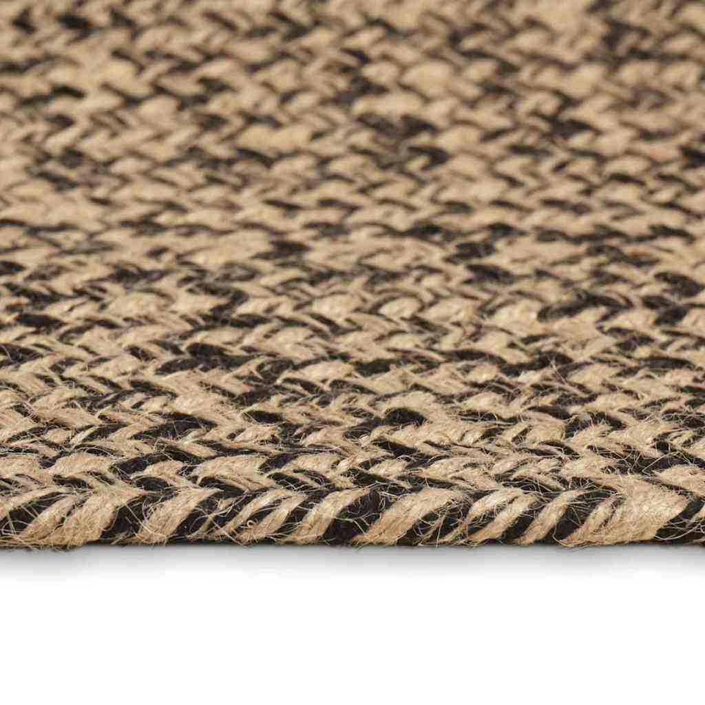 Tepisi za područja Prirodna i crna 120 x 120 cm Juta