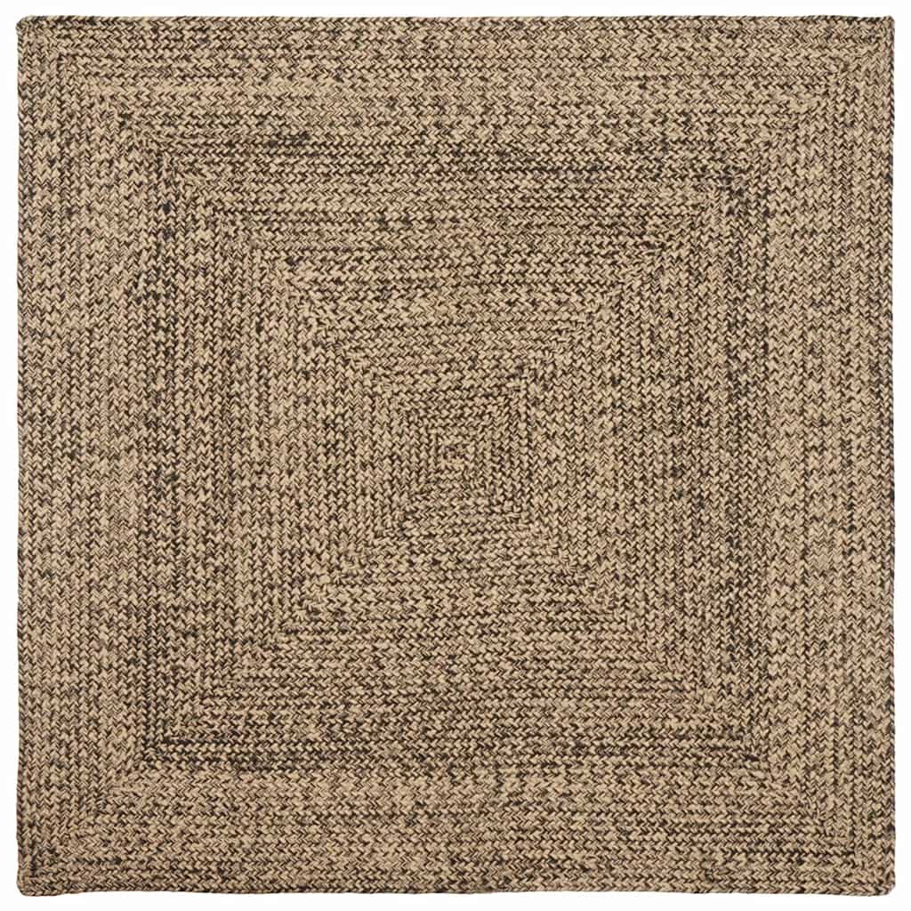 Tepisi za područja Prirodna i crna 160 x 160 cm Juta