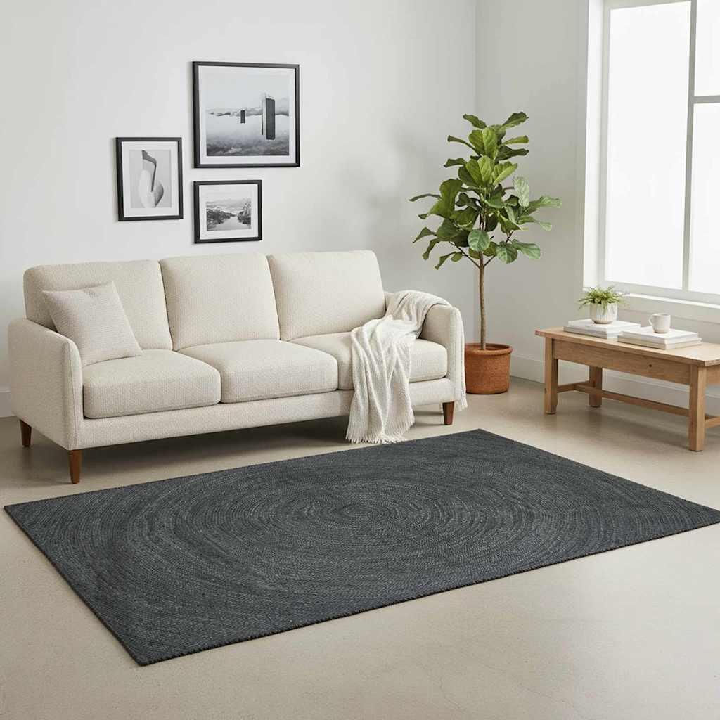 Tepisi za područja Tamnosiva 140 x 200 cm Juta
