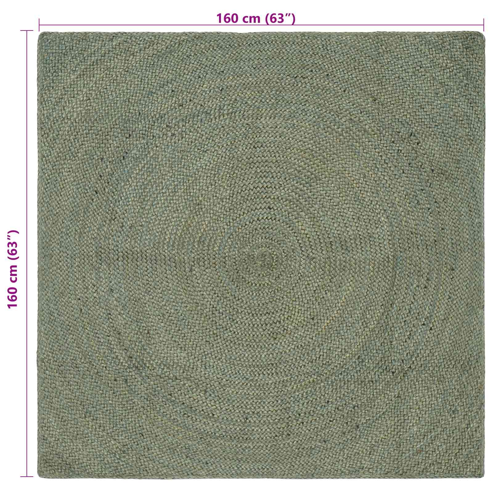 Tepisi za područja Maslinastozelena 160 x 160 cm Juta