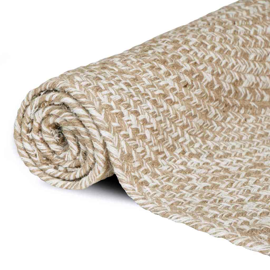 Tepisi za područja Prirodna i bijela 80 x 150 cm Juta