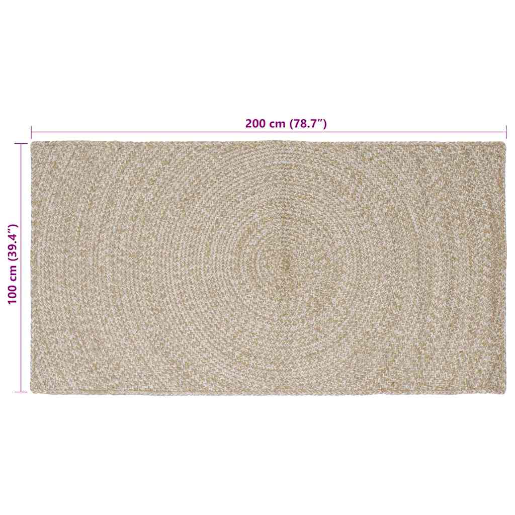 Tepisi za područja Prirodna i bijela 100 x 200 cm Juta