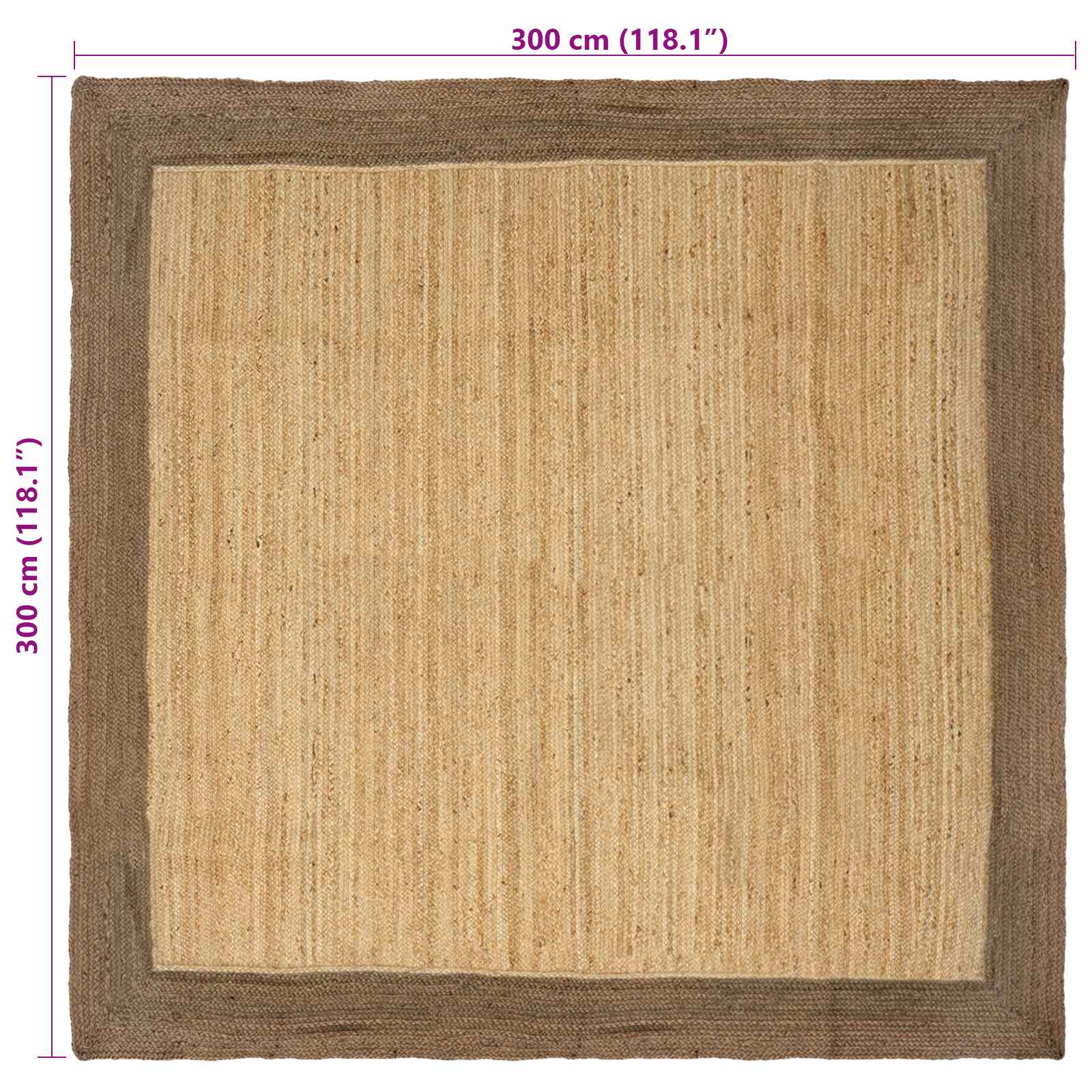 Tepisi za područja Siva 300 x 300 cm Juta