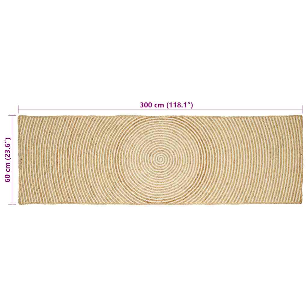Tepisi za područja Bijela 60 x 300 cm Juta