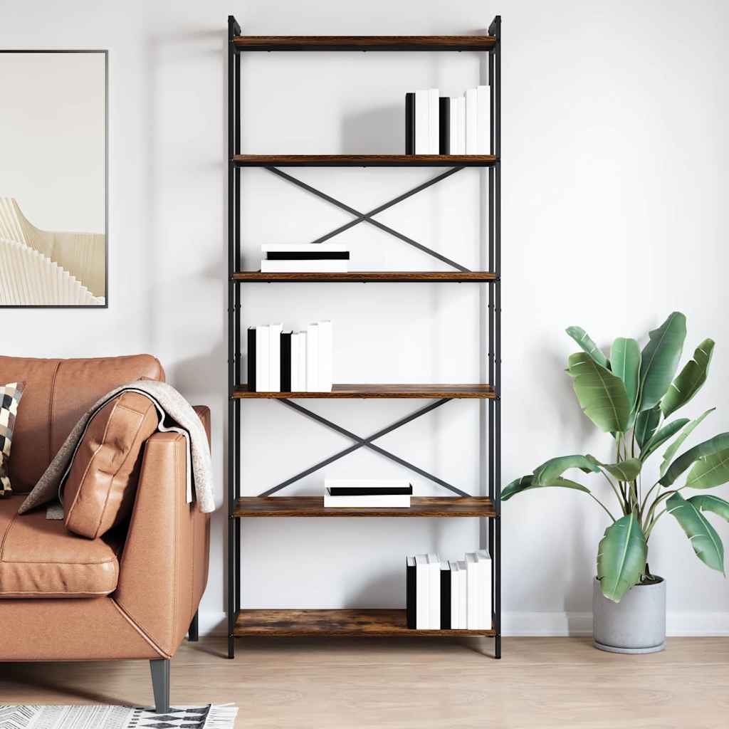 Polica Dimljeni hrast 80 x 30 x 189,5 cm Konstruirano drvo