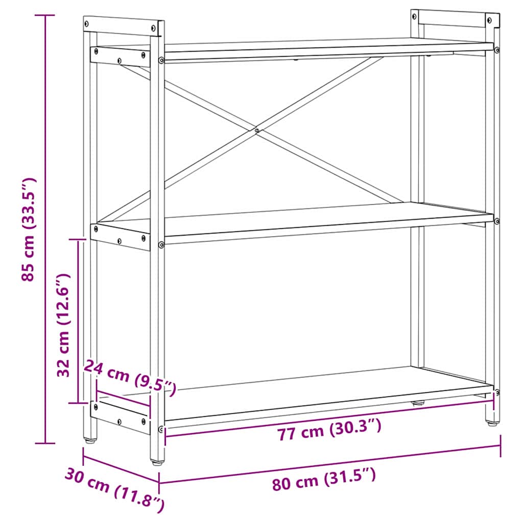 Polica Staro drvo 80 x 30 x 85 cm Konstruirano drvo