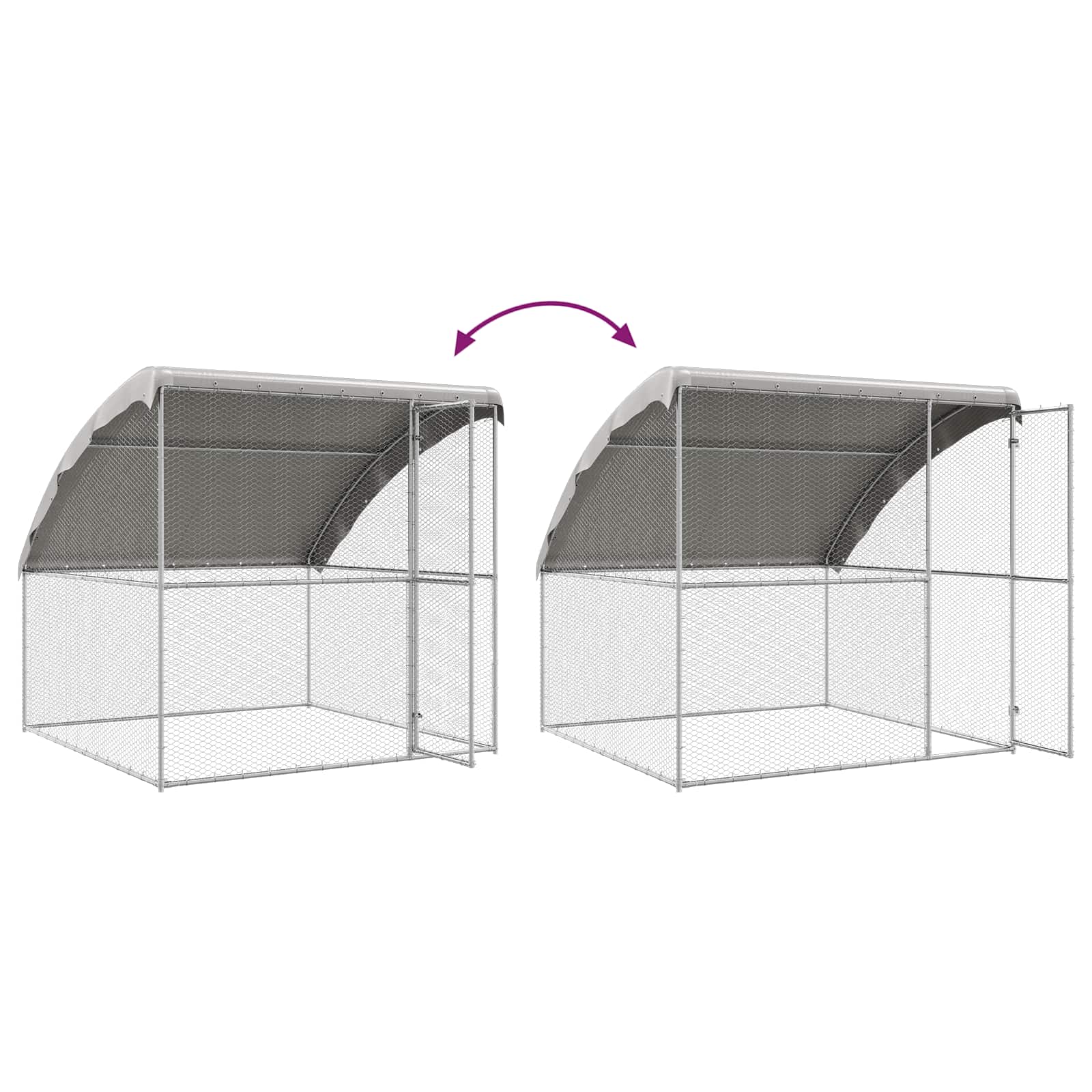 Kavez za piliće 4 pcs Srebrno 800 x 200 x 200 cm Čelik i PE