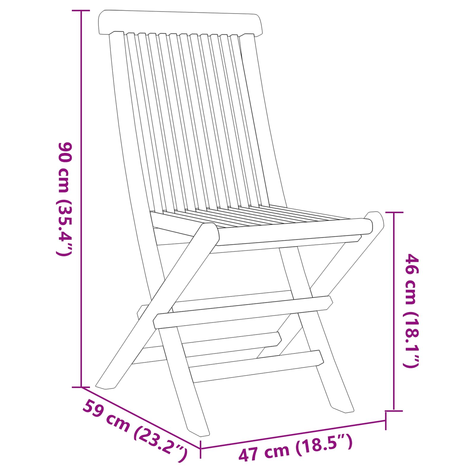 Vrtni set za objed 7 pcs Smeđa Čvrsto teak drvo
