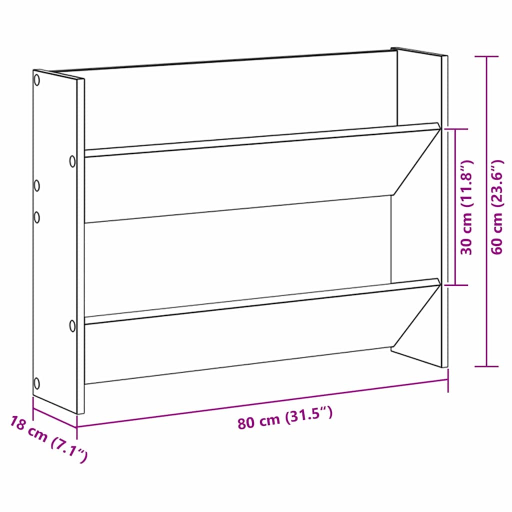 Ormar za cipele s policom 2 pcs Staro drvo 80 x 18 x 60 cm