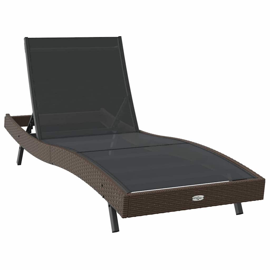 Ležaljka 3 pcs Smeđa 197 x 70 x 82 cm poliratan