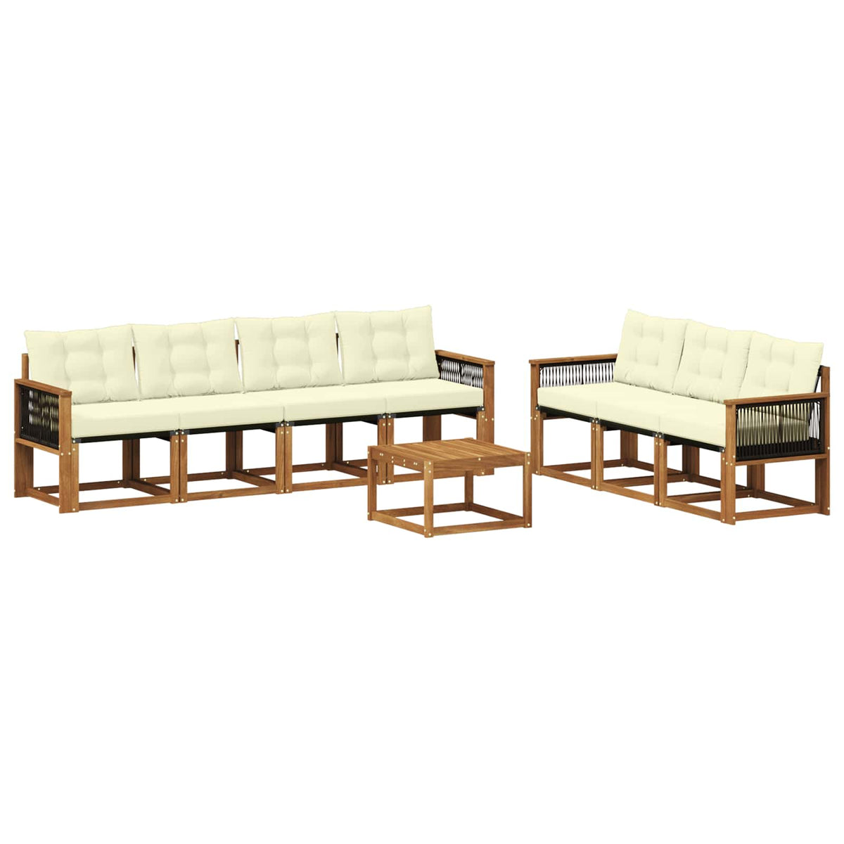 Set vanjskih sofa 8 kom. Prirodna i krem