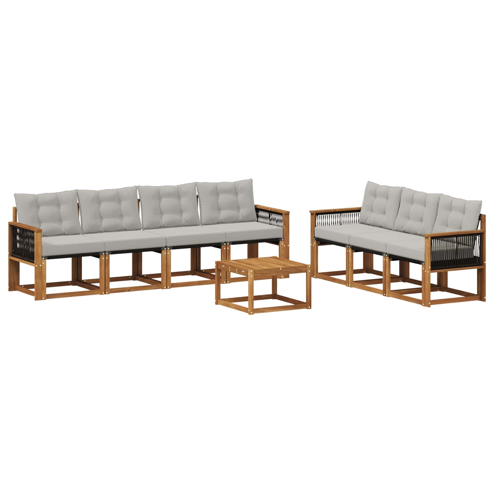 Set vanjskih sofa s jastukom 8 pcs Prirodna i svjetlosiva