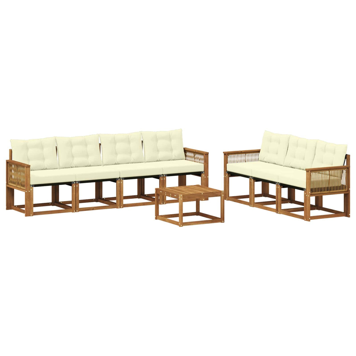 Set vanjskih sofa 8 kom. Prirodna i krem