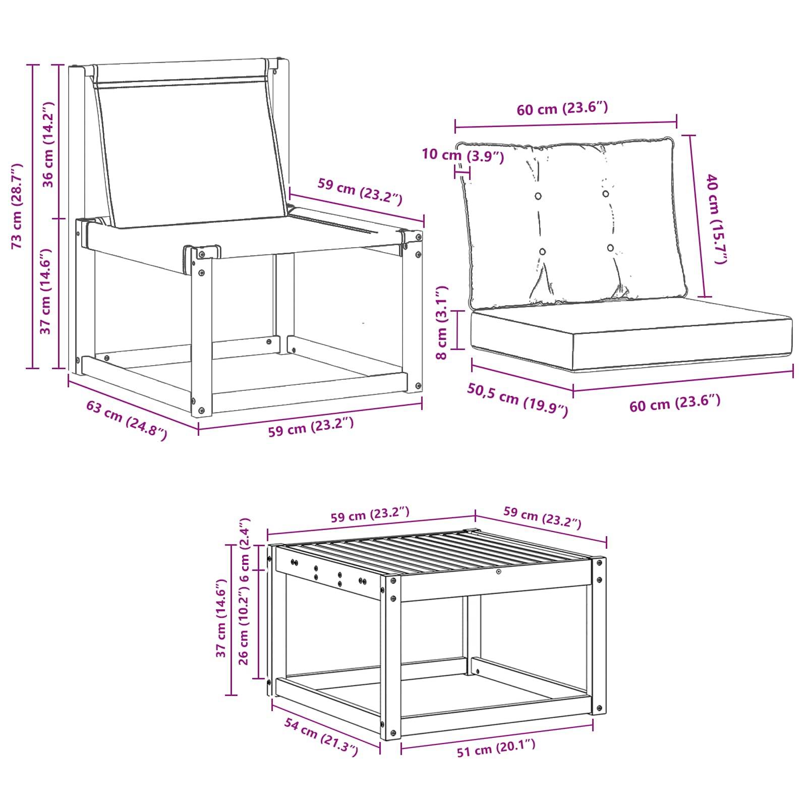Set vanjskih sofa s jastukom 9 pcs Prirodna i svjetlosiva