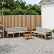 Set vanjskih sofa 9 kom. Prirodna i svjetlosiva