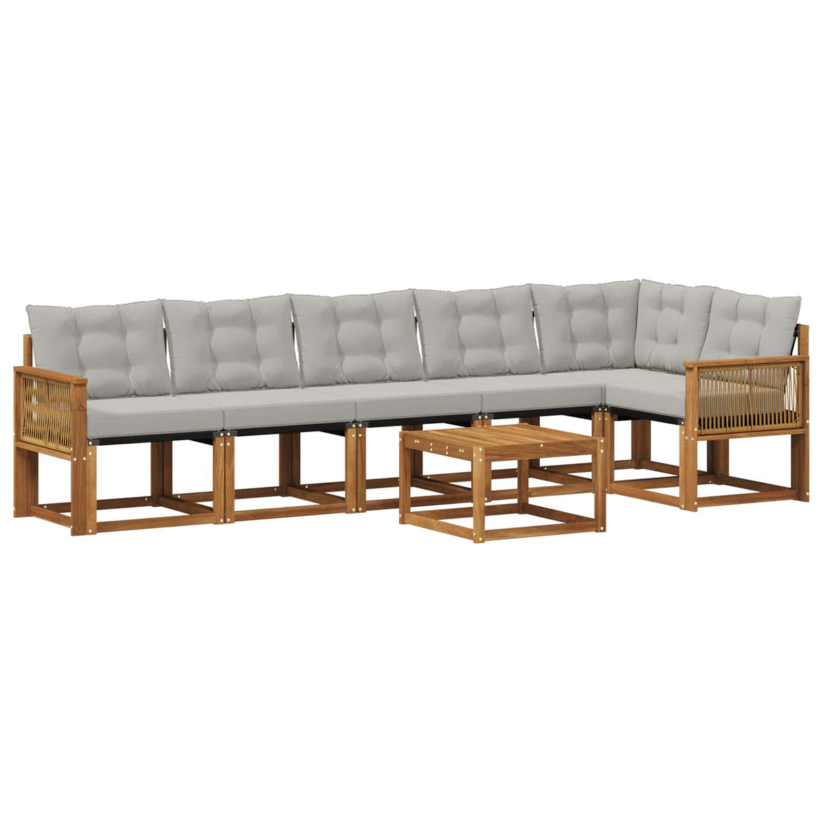 Set vanjskih sofa 7 kom. Prirodna i svjetlosiva