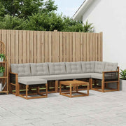 Set vanjskih sofa 8 kom. Prirodna i svjetlosiva
