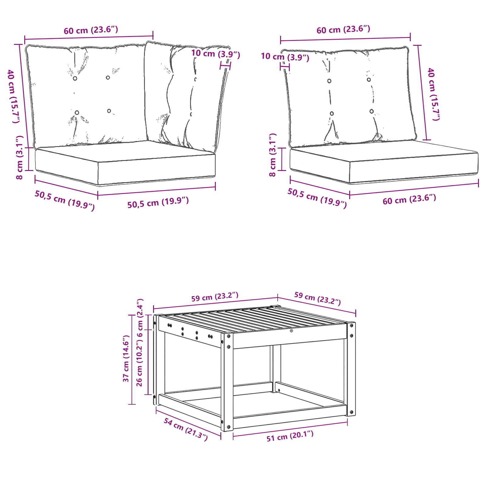 Set vanjskih sofa s jastukom 11 pcs Prirodna i Svjetlosiva